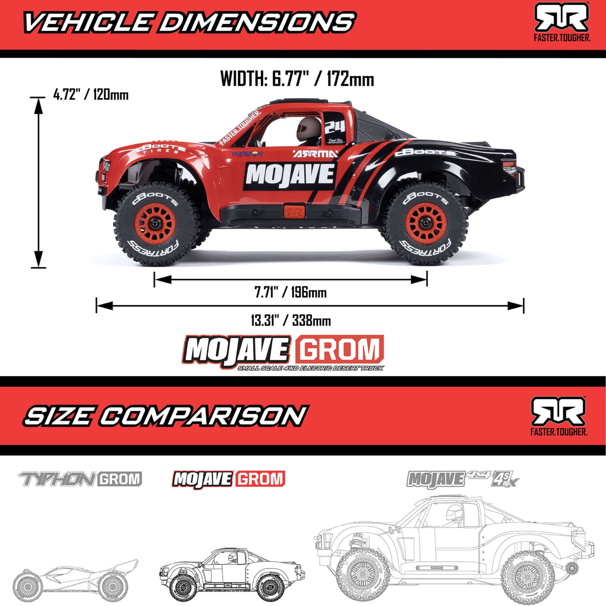 Arrma RC Mojave Truck Grom Mega 380 4X4 RTR 1-18