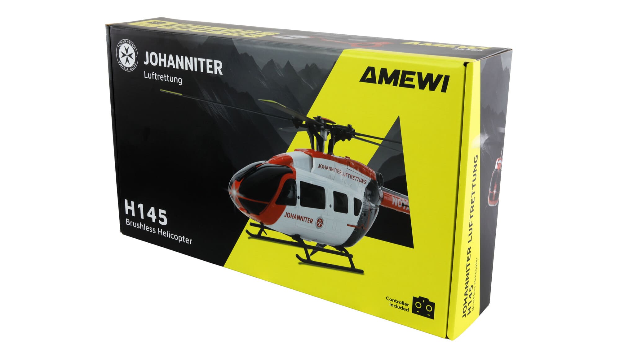 Amewi Johanniter H145 RC Helikopter im Rettungsdesign mit Brushless Motor