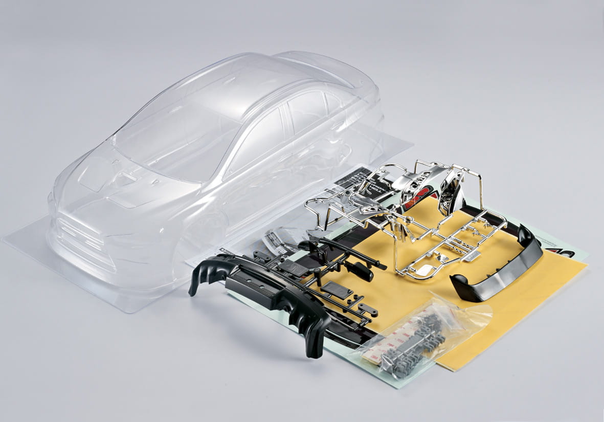 Killerbody Mitsubishi Lancer Evo X 190mm, klare Karosserie, Kit all-in Killerbody Mitsubishi Lancer Evo X 190mm, klare Karosserie, Kit all-in