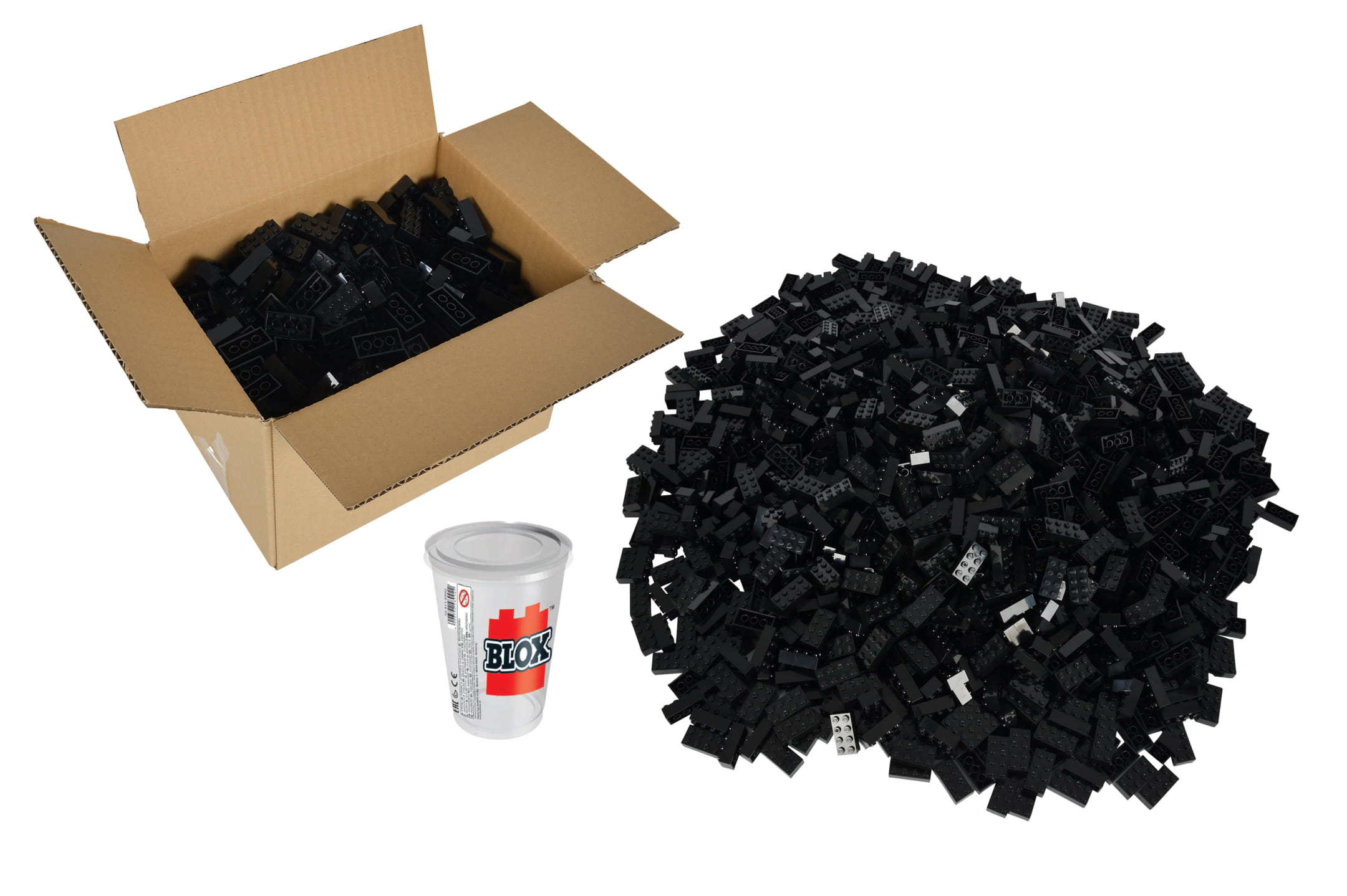 Simba Toys Bausteine Blox 500 schwarze 8er Steine lose