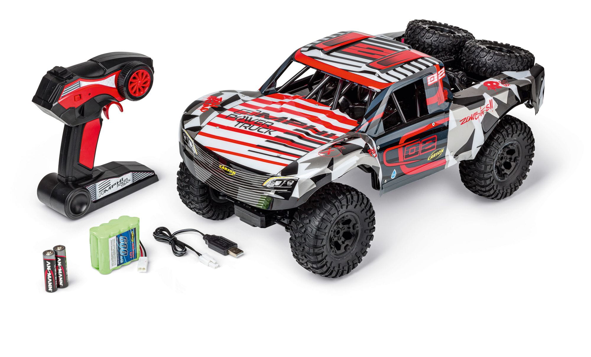 Carson RC Buggy Amphi Power Truck 1:10 2,4Ghz 100% RTR rot