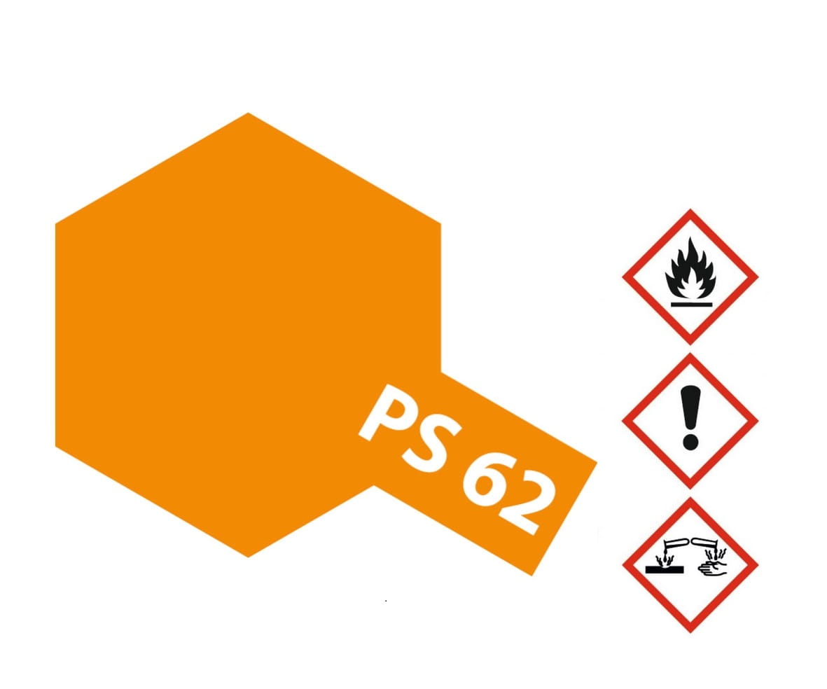 Tamiya PS-62 Pure Orange 100ml Polycarbonat Farbe Spray Tamiya PS-62 Pure Orange 100ml Polycarbonat Farbe Spray