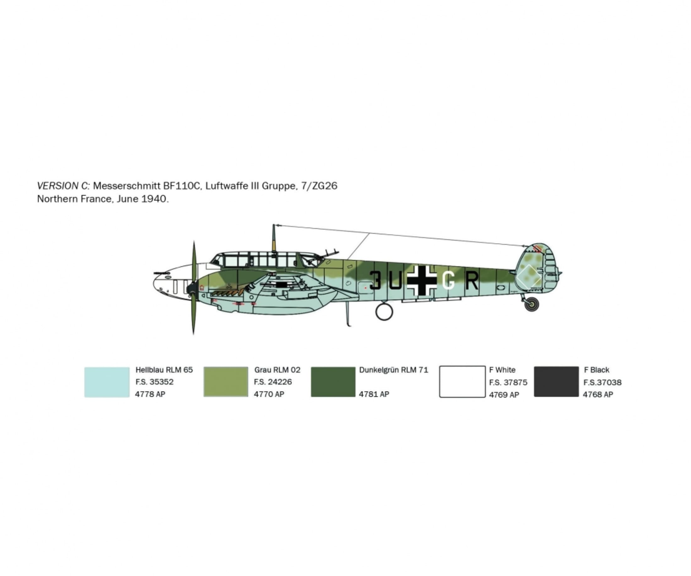 Italeri 1_72 Dt. BF-110 C-3_C-4 Zerstoerer Plastik Modellbausatz - RC-Zubehoer