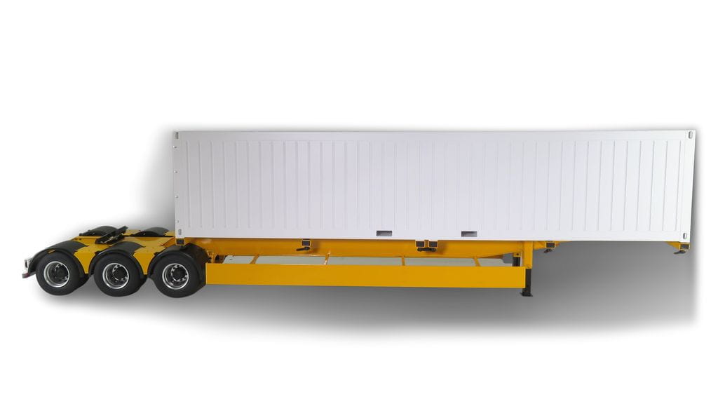 JXModel 1_14 B-Doppel-Trailer mit Sattel gelb fuer Container 40ft - RC-Zubehoer