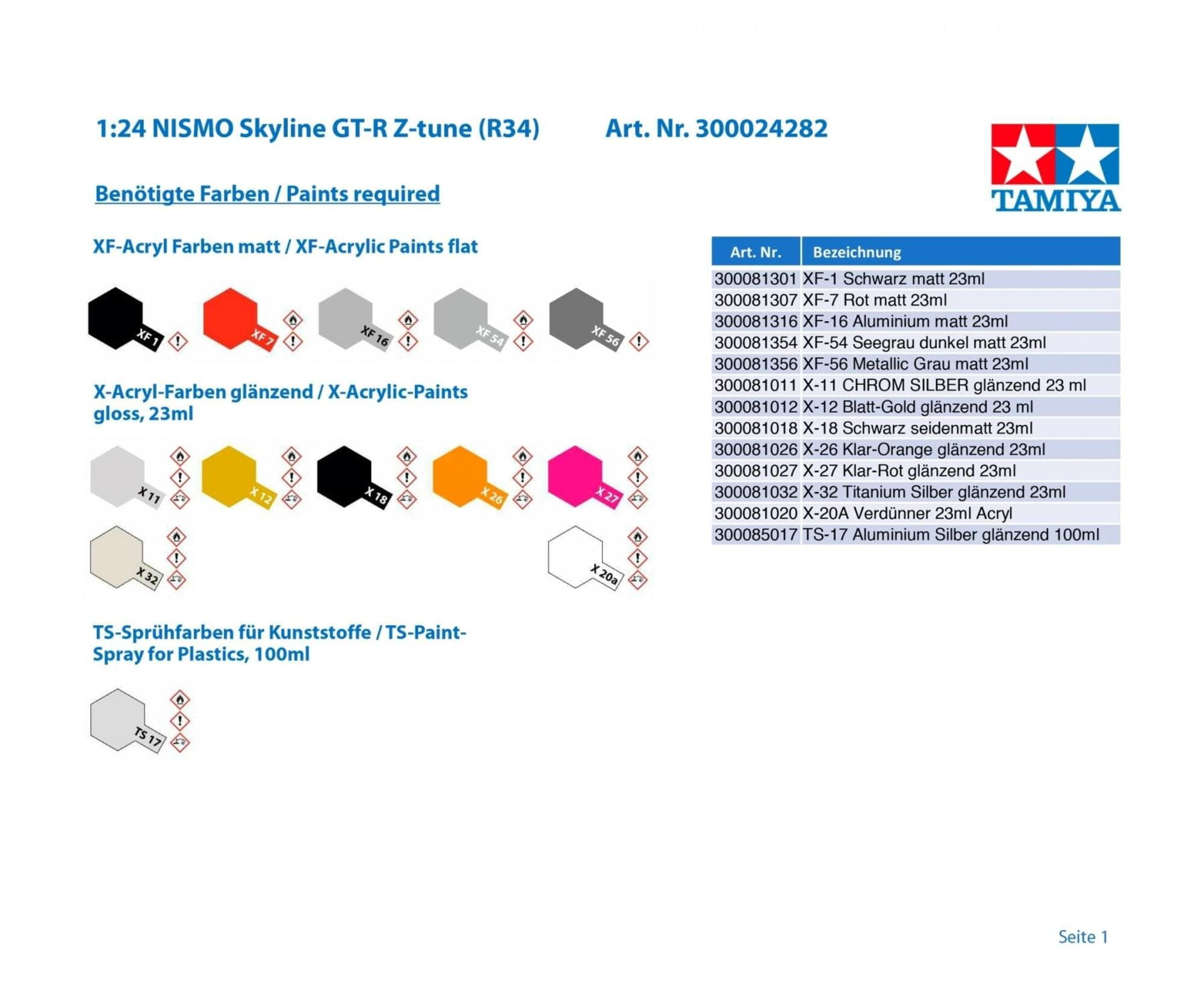 Tamiya 1_24 NISMO Skyline GT-R R34 Z-Tune Modellbausatz