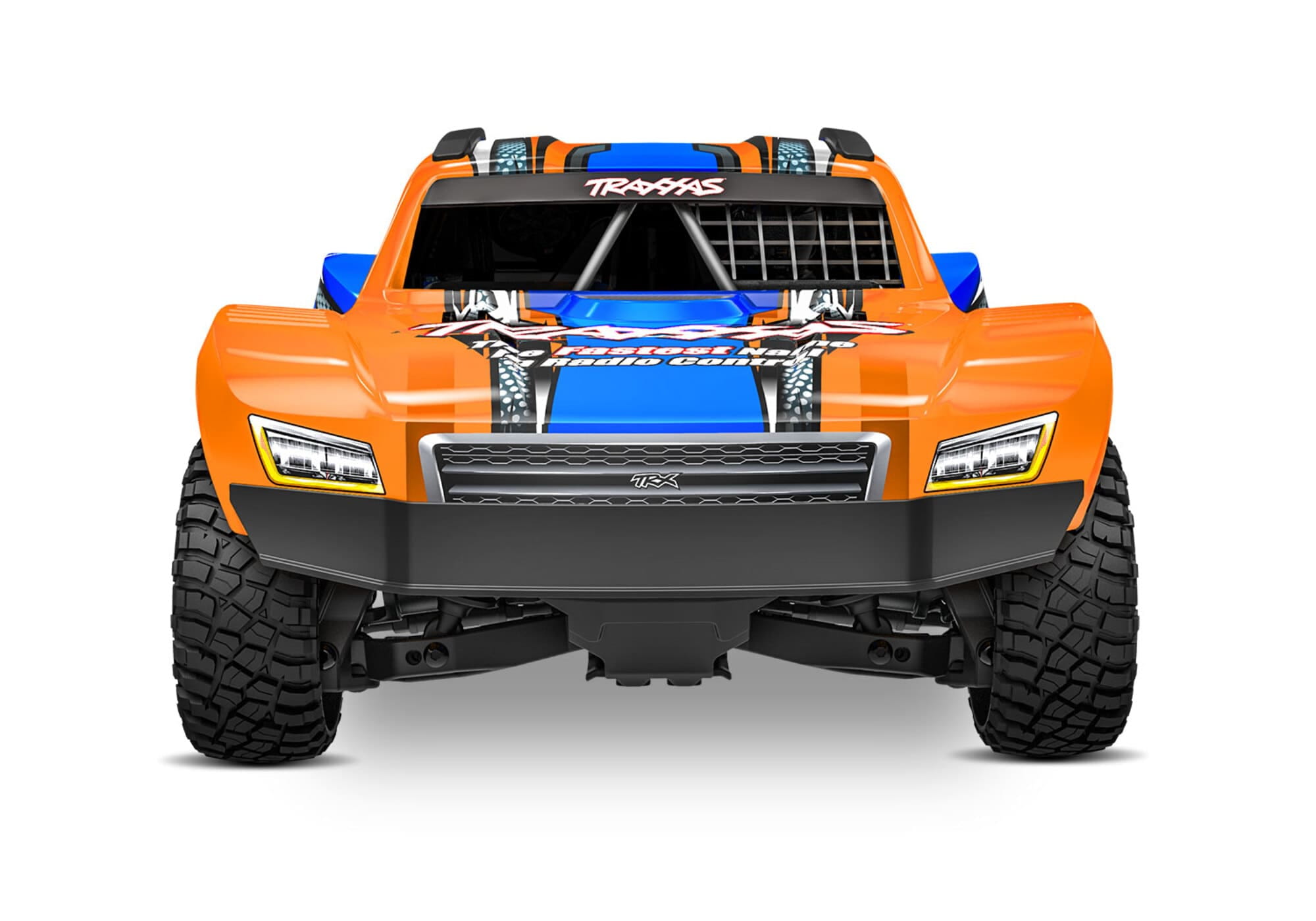 Traxxas Mini-Slash BL-2S 4x4 Orange Short Course RC Truck mit Akku und Ladegeraet