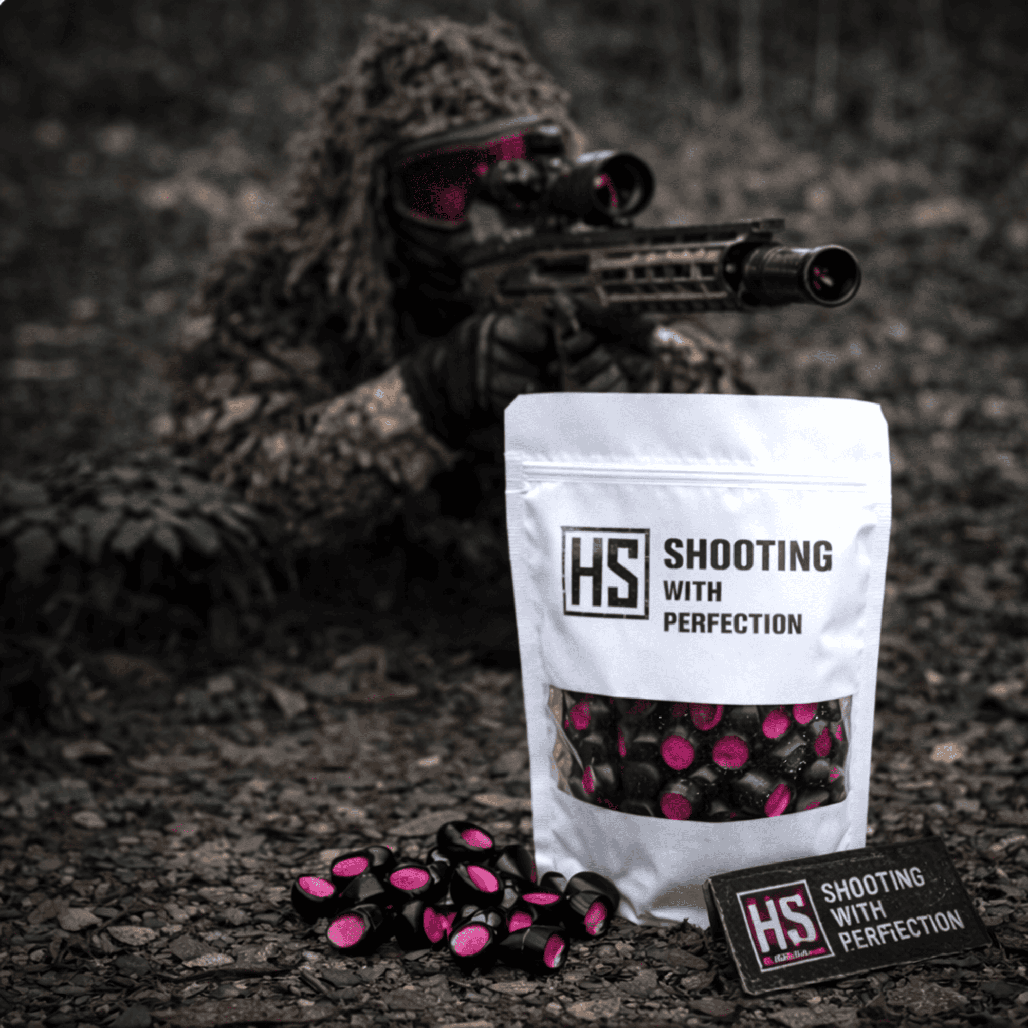 HS Projectiles Trainingsprojektile Paintball 100 Stueck Schwarz Pink MagFed