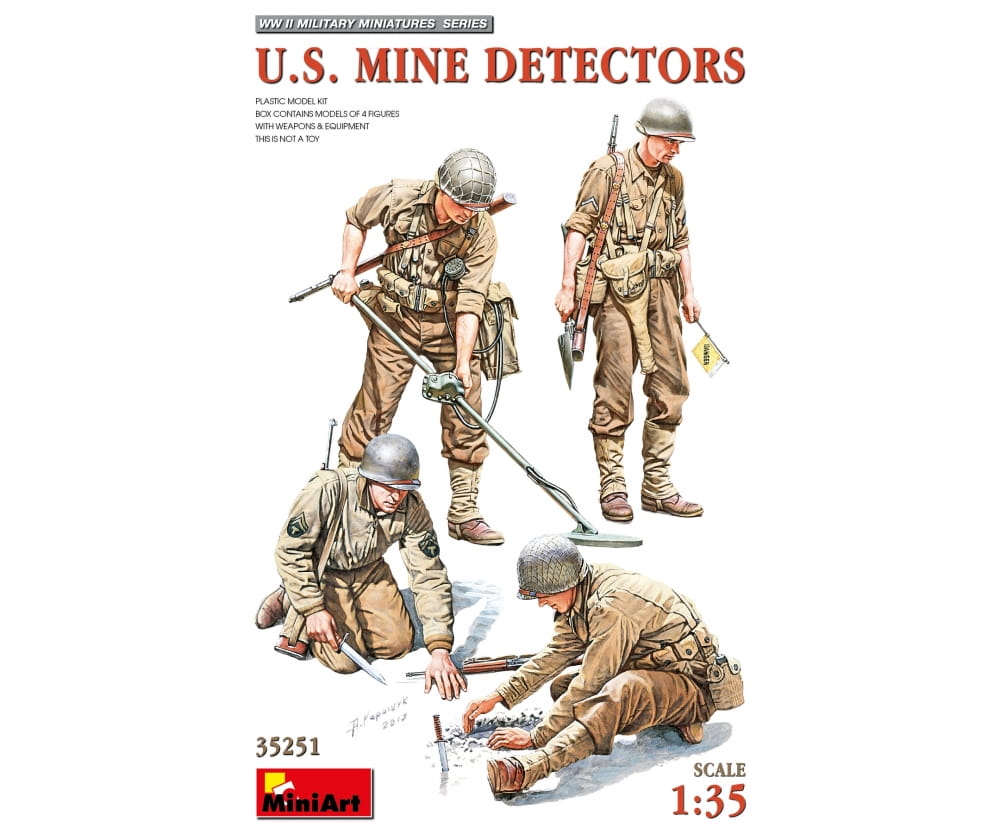 MiniArt 1:35 Figur US Minensucher (4) Plastik Modellbausatz