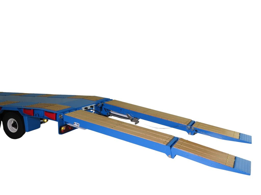 Lesu 1_14 Tieflader Auflieger 3-Achs RTR blau m. Hydraulik Rampen - RC-Zubehoer