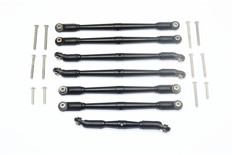 GPM Alu Link Aufhaengungsstangen-Set oben_unten schwarz _7 Stk_ fuer Traxxas TRX4 Bronco_ Blazer - RC-