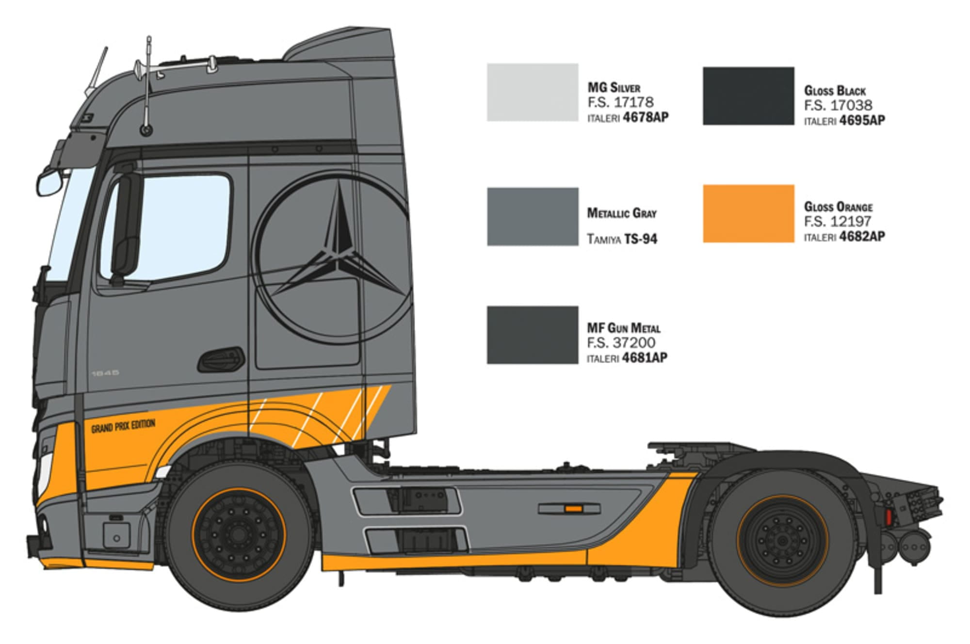 Italeri 1_24 Mercedes-Benz Actros MP4 BigSpace GP E Modellbausatz_
