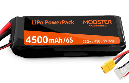 Modster Lipo Akku 6S 22_2V 4500mAh 45C XT90 PowerPack - RC-Zubehoer