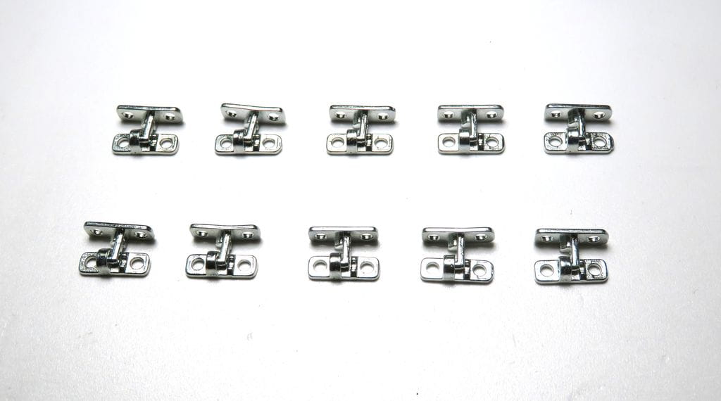 Thicon Scharnier aus Messing vernickelt fuer JXModel Pritschen 10St. - RC-Zubehoer