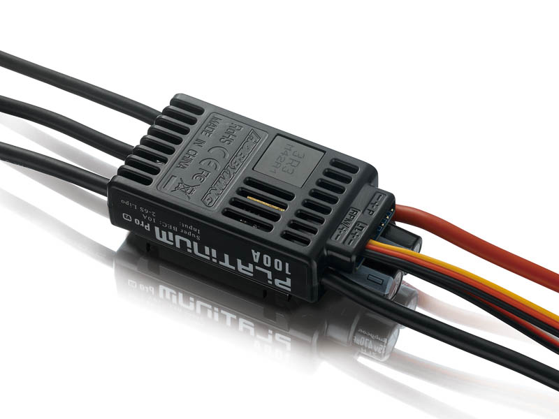 Hobbywing Platinum Pro 100A 2–6S Regler mit BEC 10A fuer 480–550 Helikopter