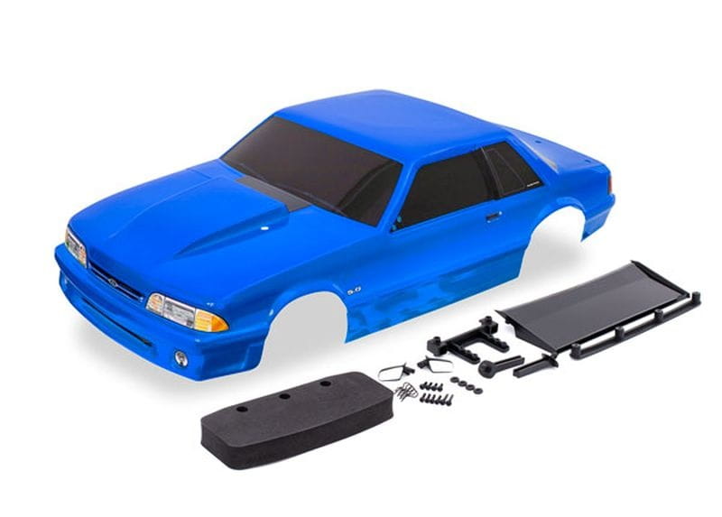 Traxxas Karosserie Ford Mustang Fox Body blau lackiert komplett