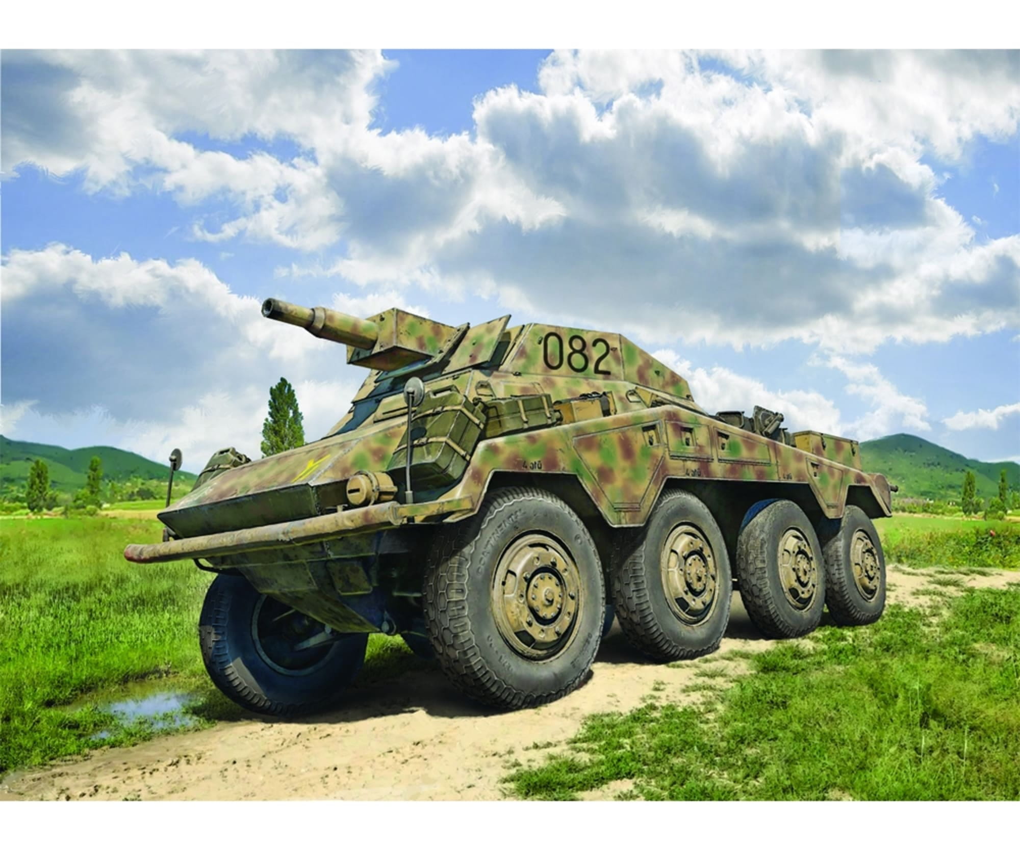 Italeri 1_35 Sd_Kfz_ 234_3 Sw. Panzerspaehwagen Plastik Modellbausatz - RC-Zubehoer