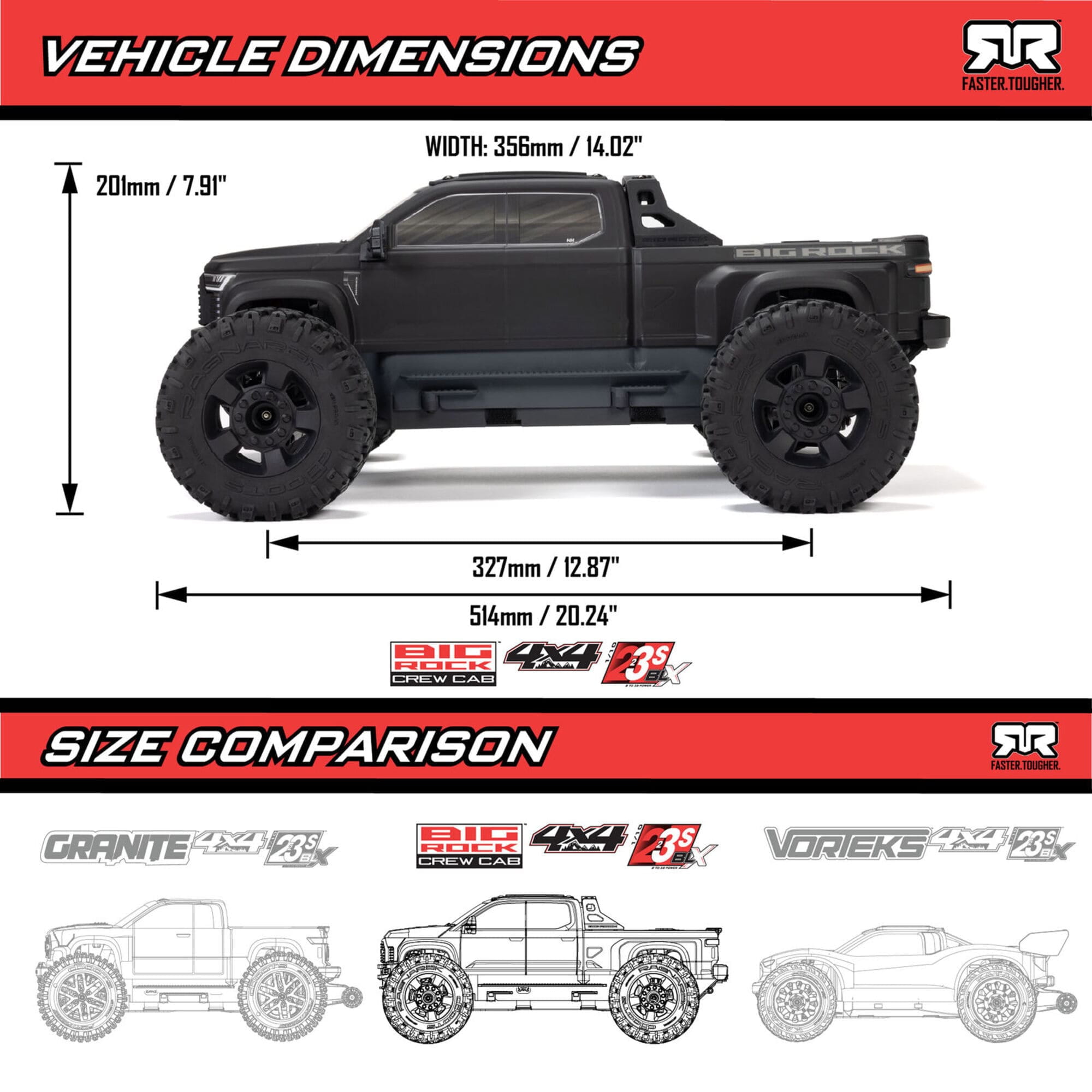 arrma big rock 223s blx 4x4 monster truck gruen Arrma BIG ROCK 223S BLX 4X4 Monster Truck Gruen RTR_ brushless bis 80 km_h