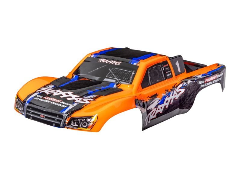 Traxxas Karosserie Slash 4x4 orange mit Aufkleber - Clipless - RC-Zubehoer