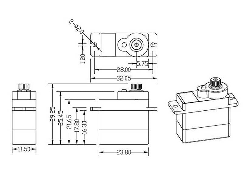 Krick Mini Servo 13g MG-B Digital HighTorque Krick Mini Servo 13g MG-B Digital HighTorque - RC-Zubehoer