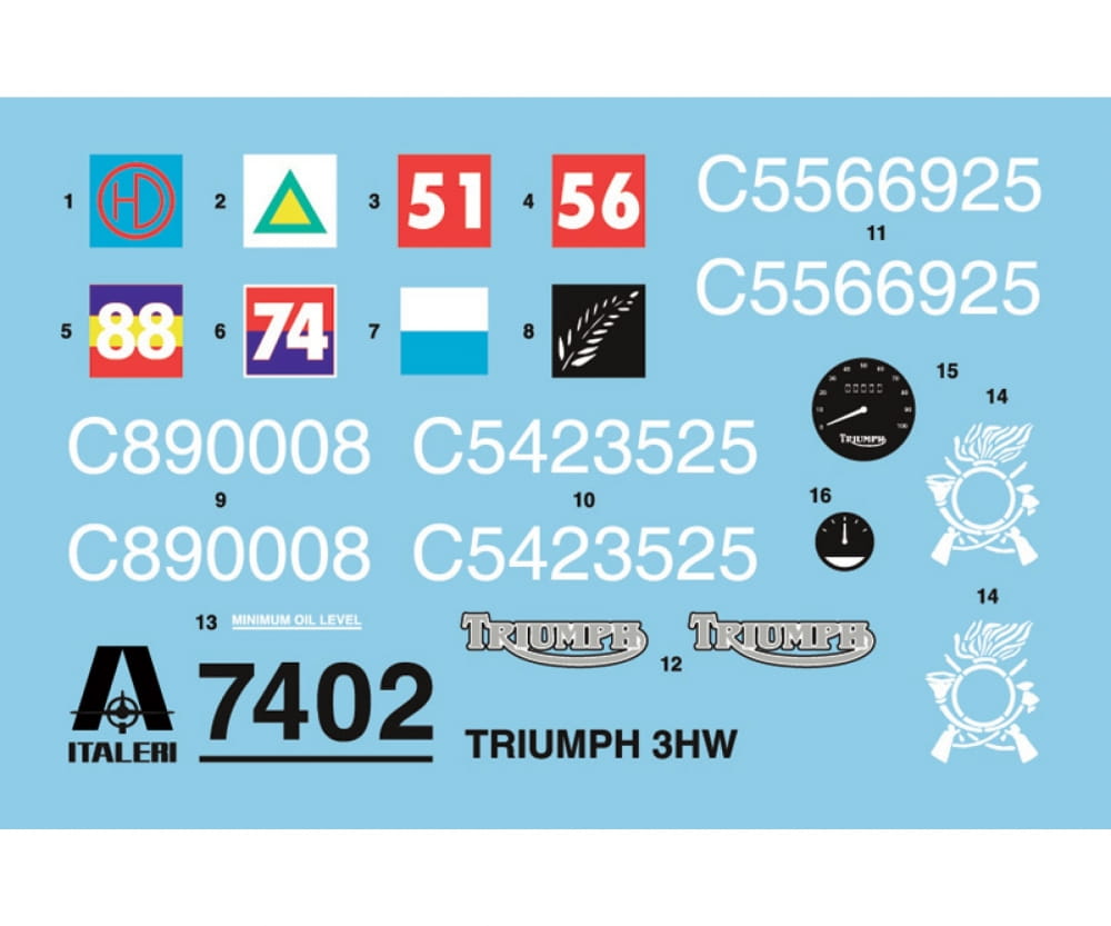 Italeri 1:9 Triumph Motorrad Plastik Modellbau Bausatz Italeri 1:9 Triumph Motorrad Plastik Modellbau Bausatz