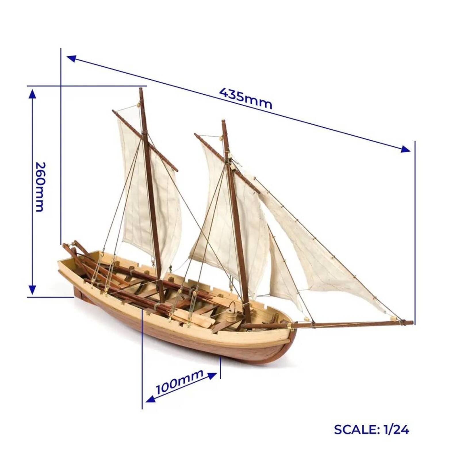 HMS Bounty Beiboot Standmodellbausatz 1_24 - Modellzubehoer
