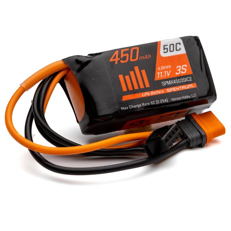 Spektrum Lipo Akku 450mAh 3S 11.1V 50C LiPo Battery; IC2