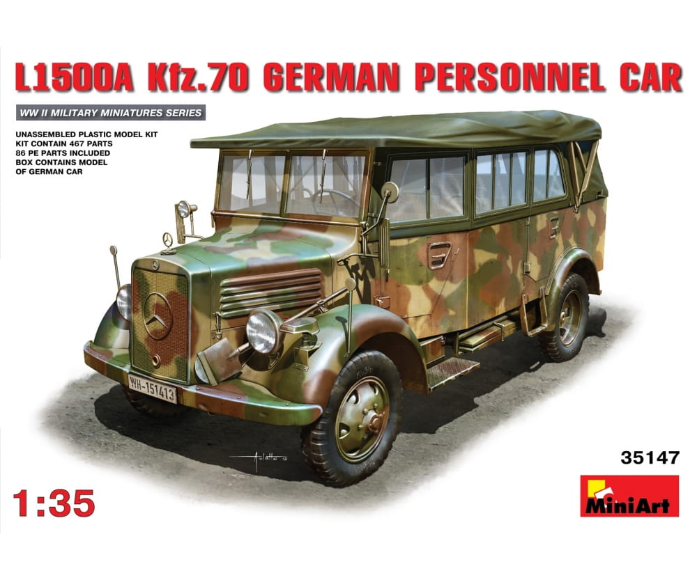 MiniArt 1:35 Deutsches Kfz.70 L1500A Mannsc Plastik Modellbausatz