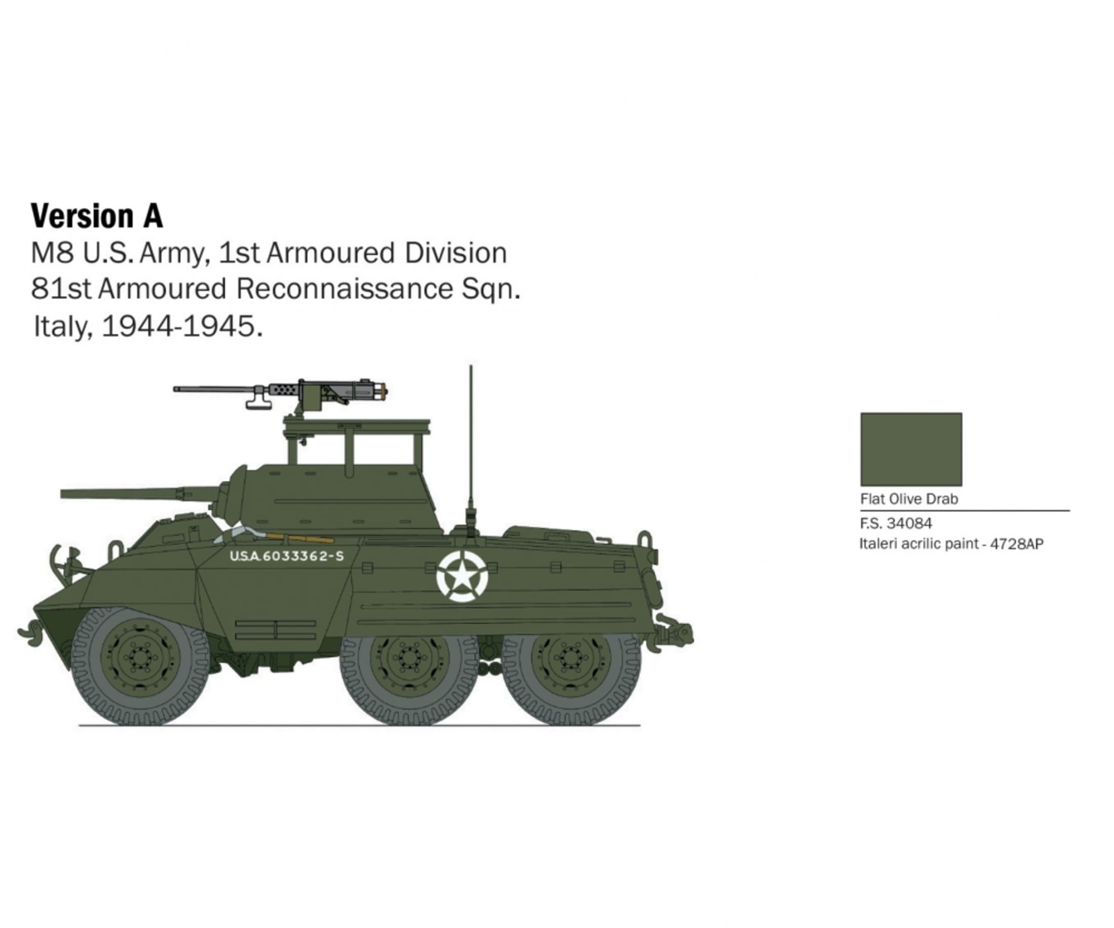 Plastikmodellbau von Italeri 1 56 m8 m20 greyhound