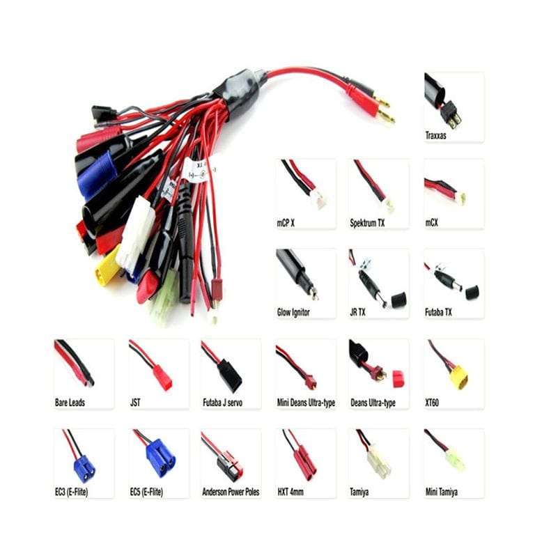 Thicon Ladekabel 19in1 mit 4mm Stecker - RC-Zubehoer