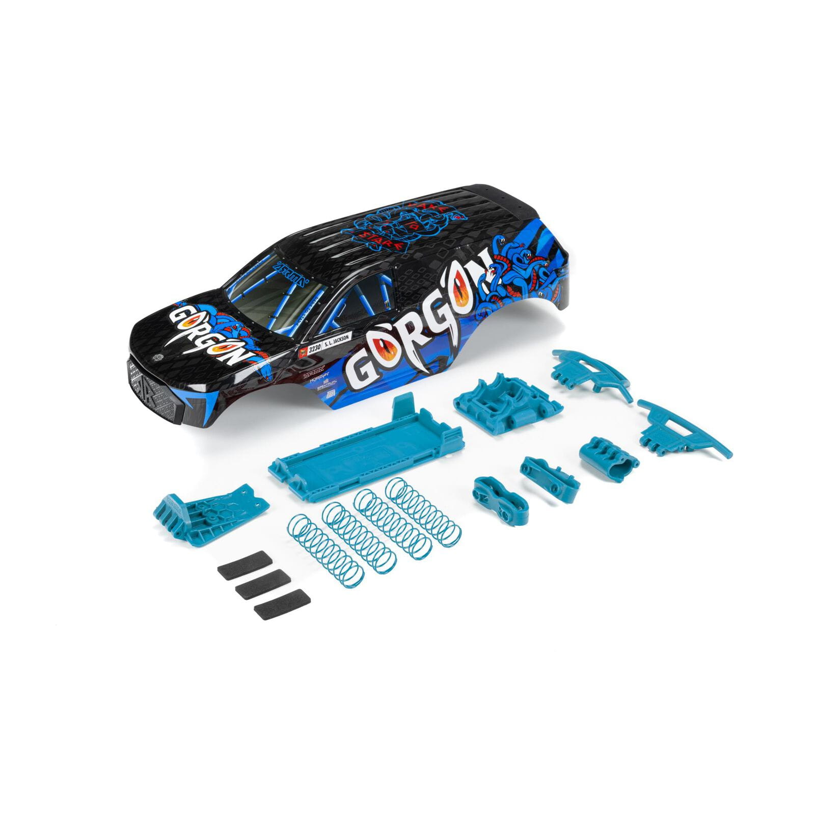 Arrma GORGON Karosserie Set Lackiert Decaled Trimmed Blue - RC-Zubehoer