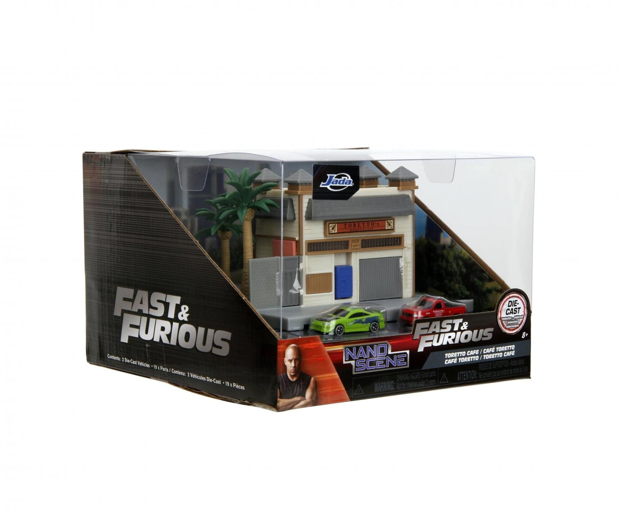 Jada Toys Fast - Furious Toretto’s Cafe Nanoscene mit 2 Die-Cast Fahrzeugen