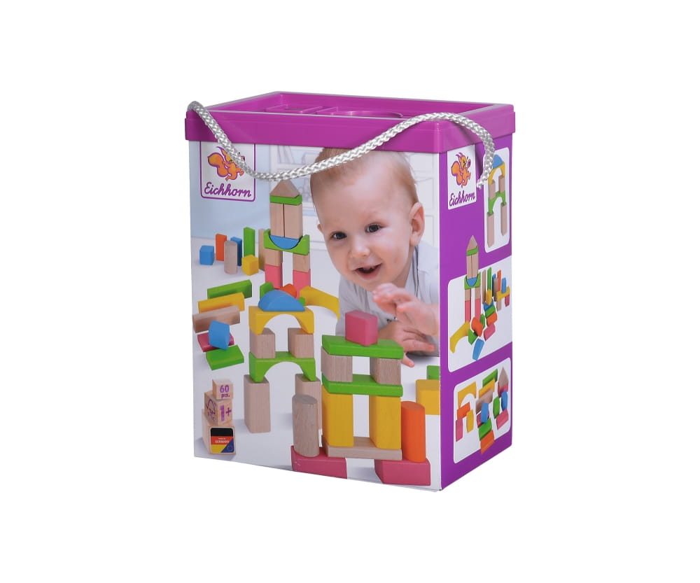 Eichhorn Natur und Bunte Holzbausteine Eichhorn Natur und Bunte Holzbausteine