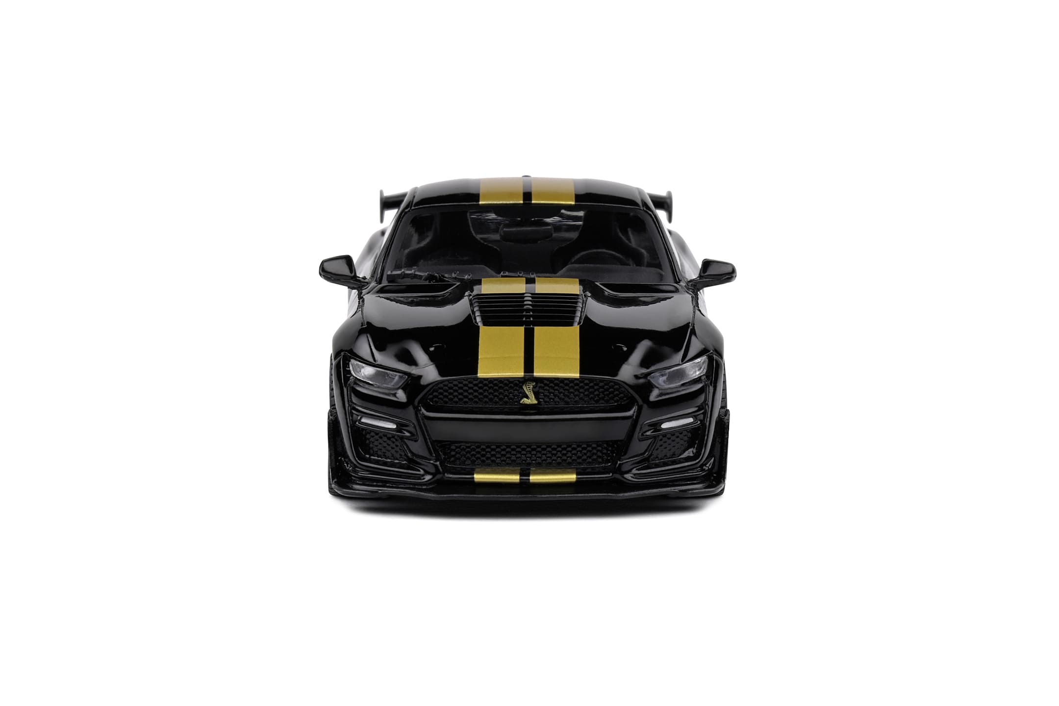 Solido 1_43 Shelby Mustang GT500 2020 Modellauto in Schwarz mit Goldstreifen_ Detailgetreu