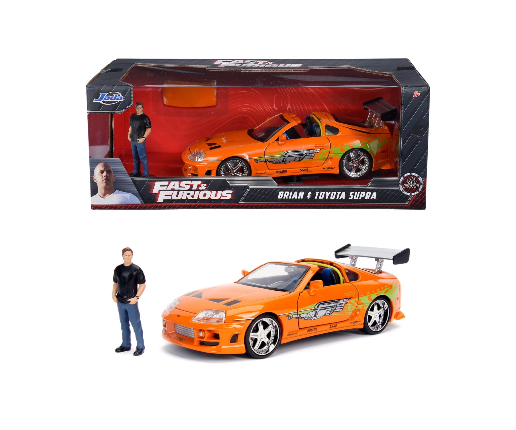 Jadatoys Toyota Supra 1995 Fast and Furious 1:24 Modellauto mit Figur Brian