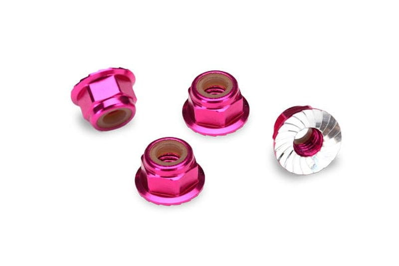 Traxxas Muttern mit Flansch 4mm pink - RC-Zubehoer