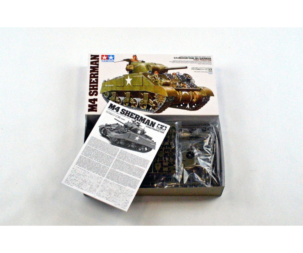 Tamiya WWII US Mitl.Pz. M4 Sherman Panzer Fr. 1:35 Plastik Modellbau Militär Bausatz