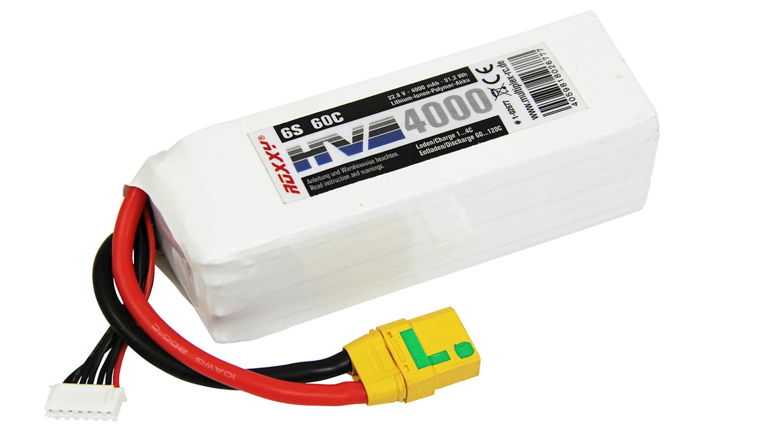 Multiplex Roxxy HV Lipo Akku 22_8V 6S 4000XT 60c 91_2 Wh - RC-Zubehoer