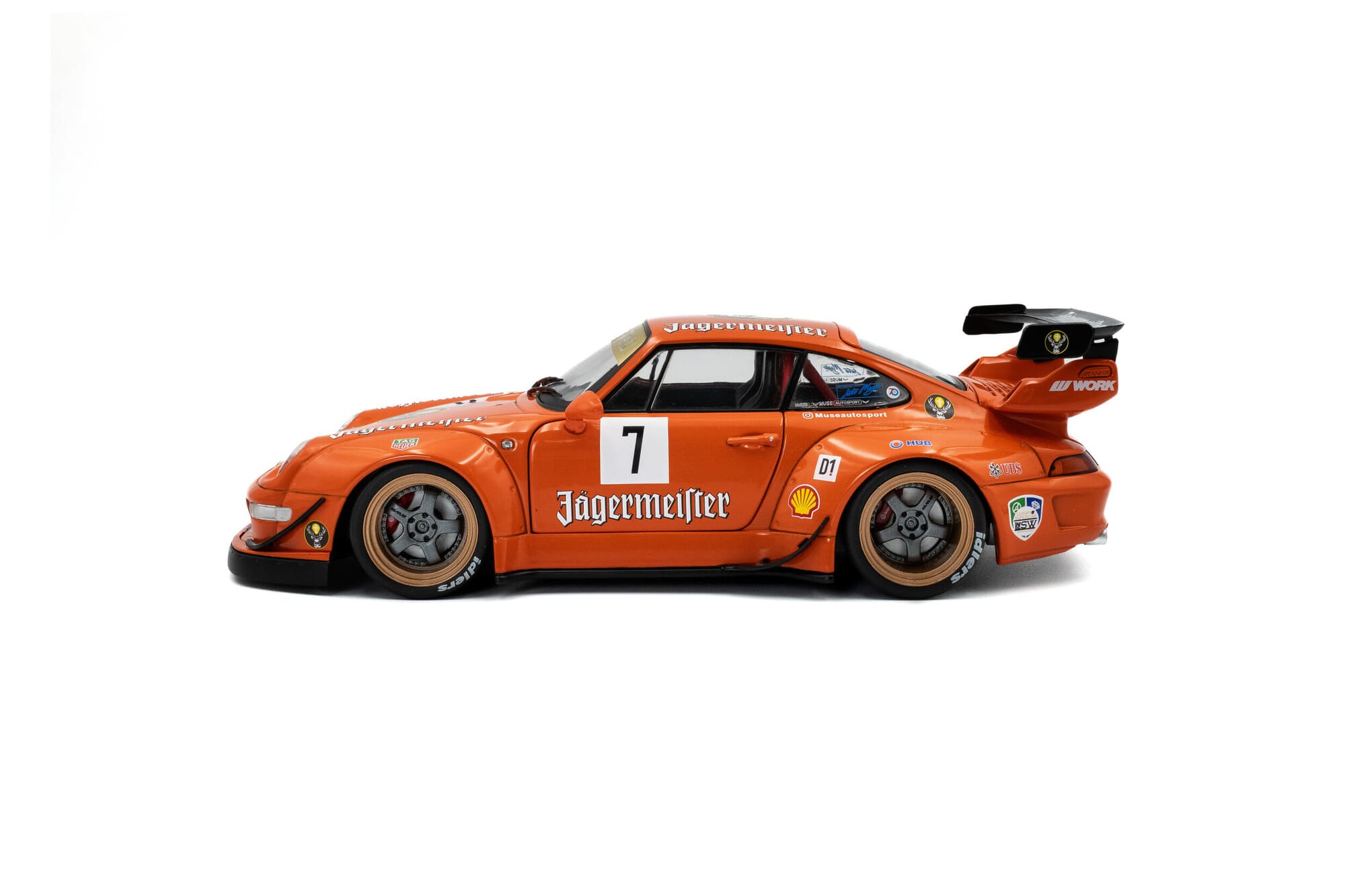 Solido RWB 911 Jaegermeister Orange Standmodellauto im Massstab 1_18
