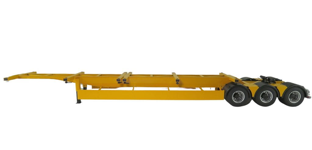 JXModel 1_14 B-Doppel-Trailer mit Sattel gelb fuer Container 40ft - RC-Zubehoer