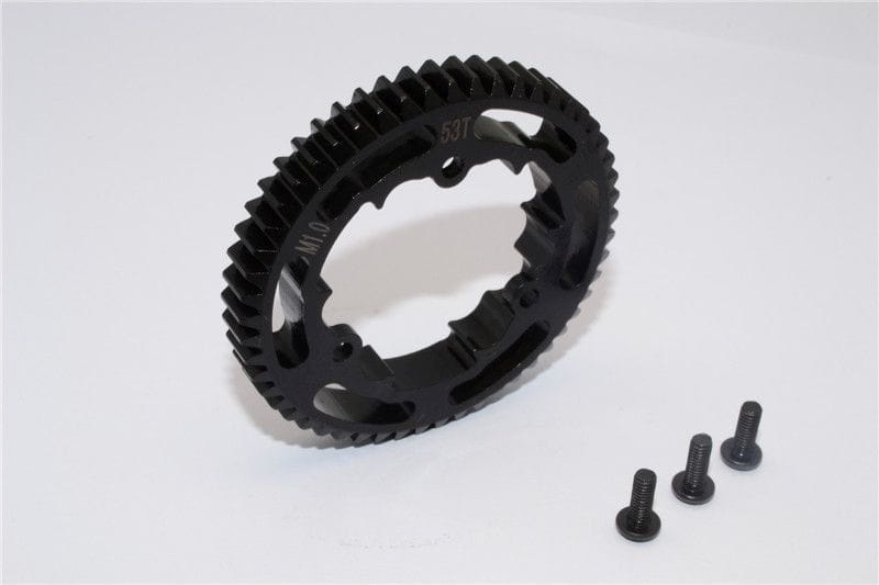 GPM Stahl Hauptzahnrad 53T schwarz fuer Traxxas X-MAXX - RC-Zubehoer