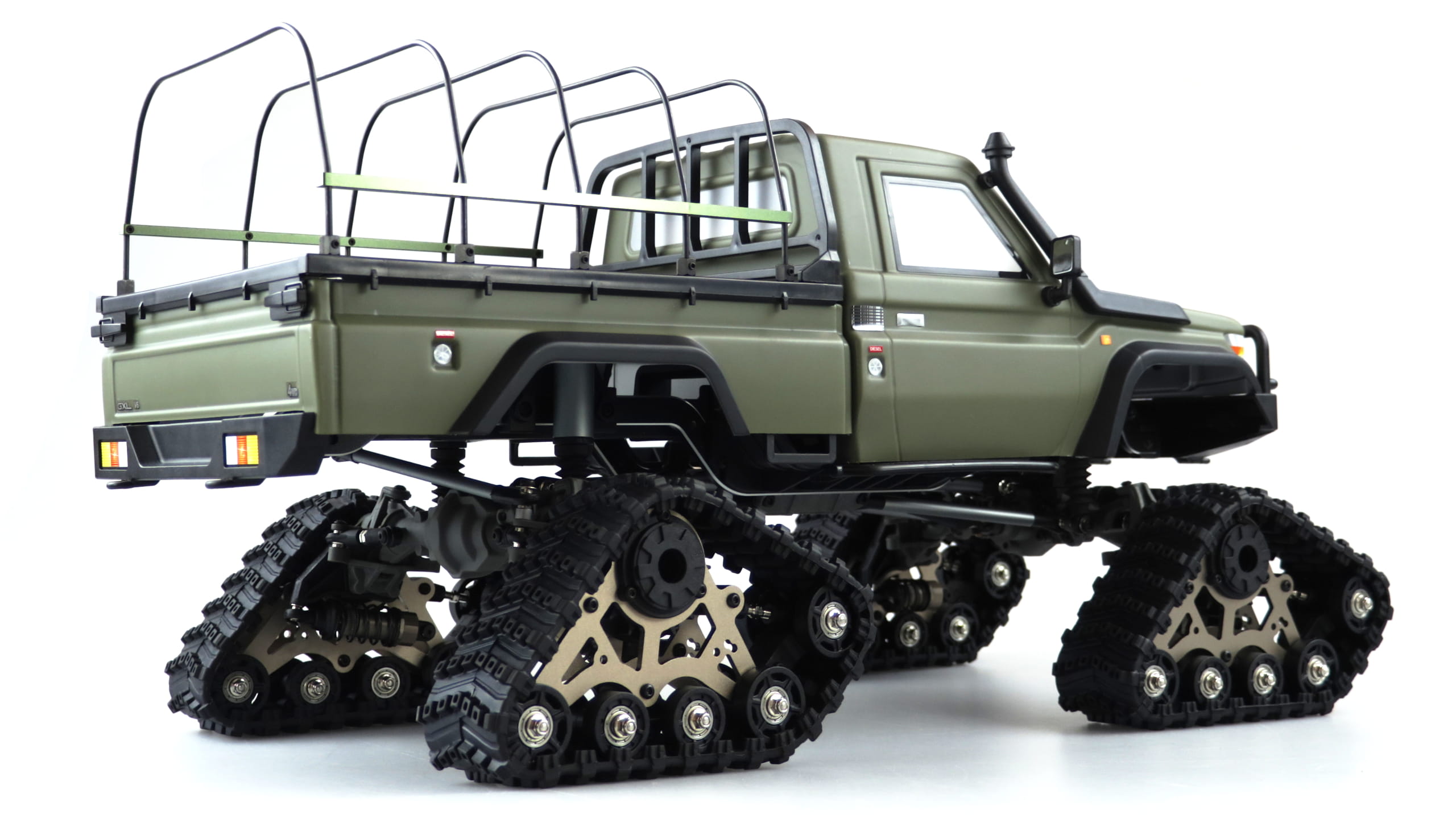 Amewi RC Scale Crawler AMXRock RCX10BTS Pick-Up 1:10, RTR Militär grün