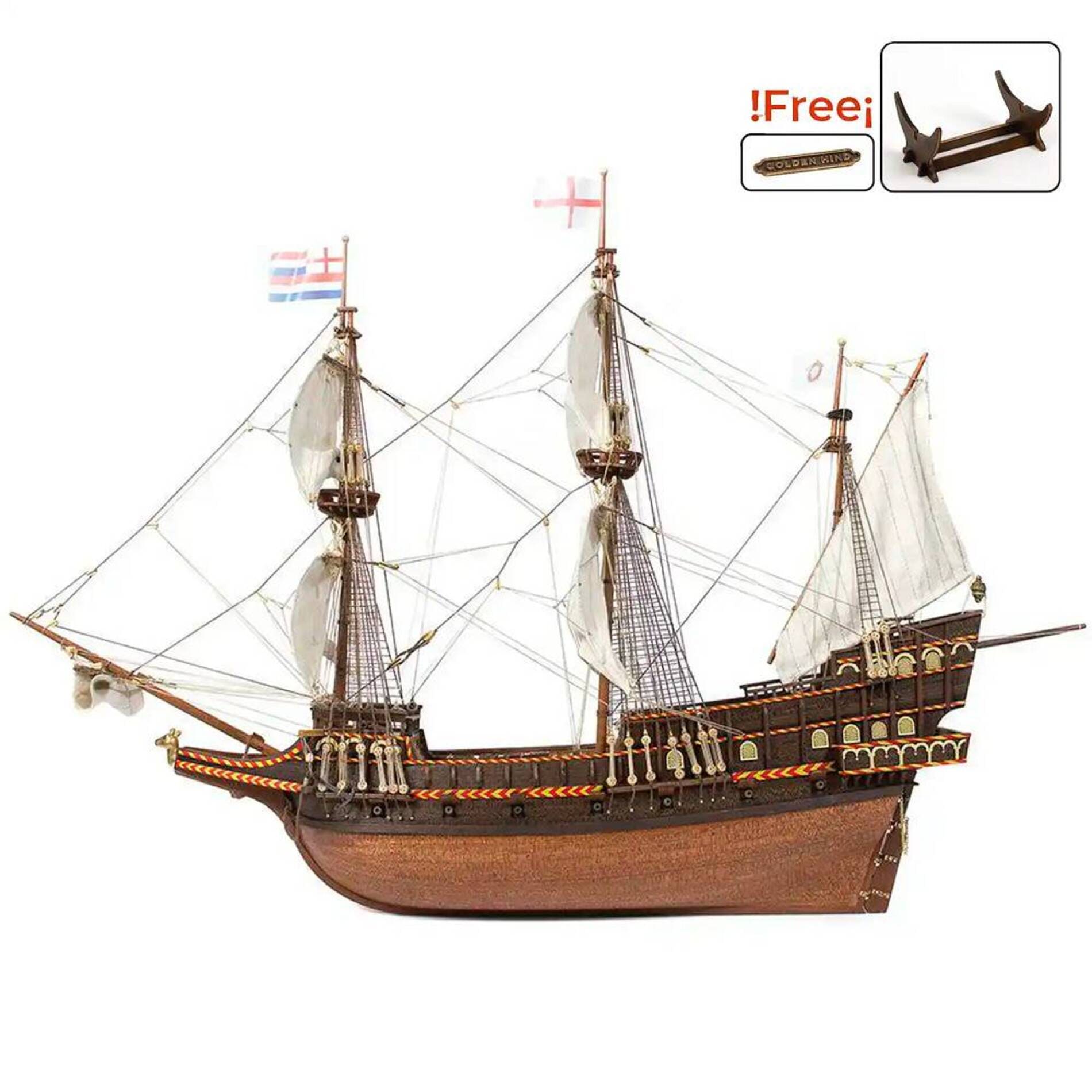 HMS Golden Hind Standmodellbausatz 1_85 - Modellzubehoer