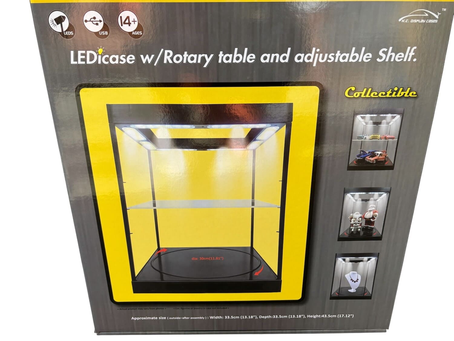 Triple9 LED-Vitrine 1_18 Weiss mit Spiegelrueckwand und Drehteller_