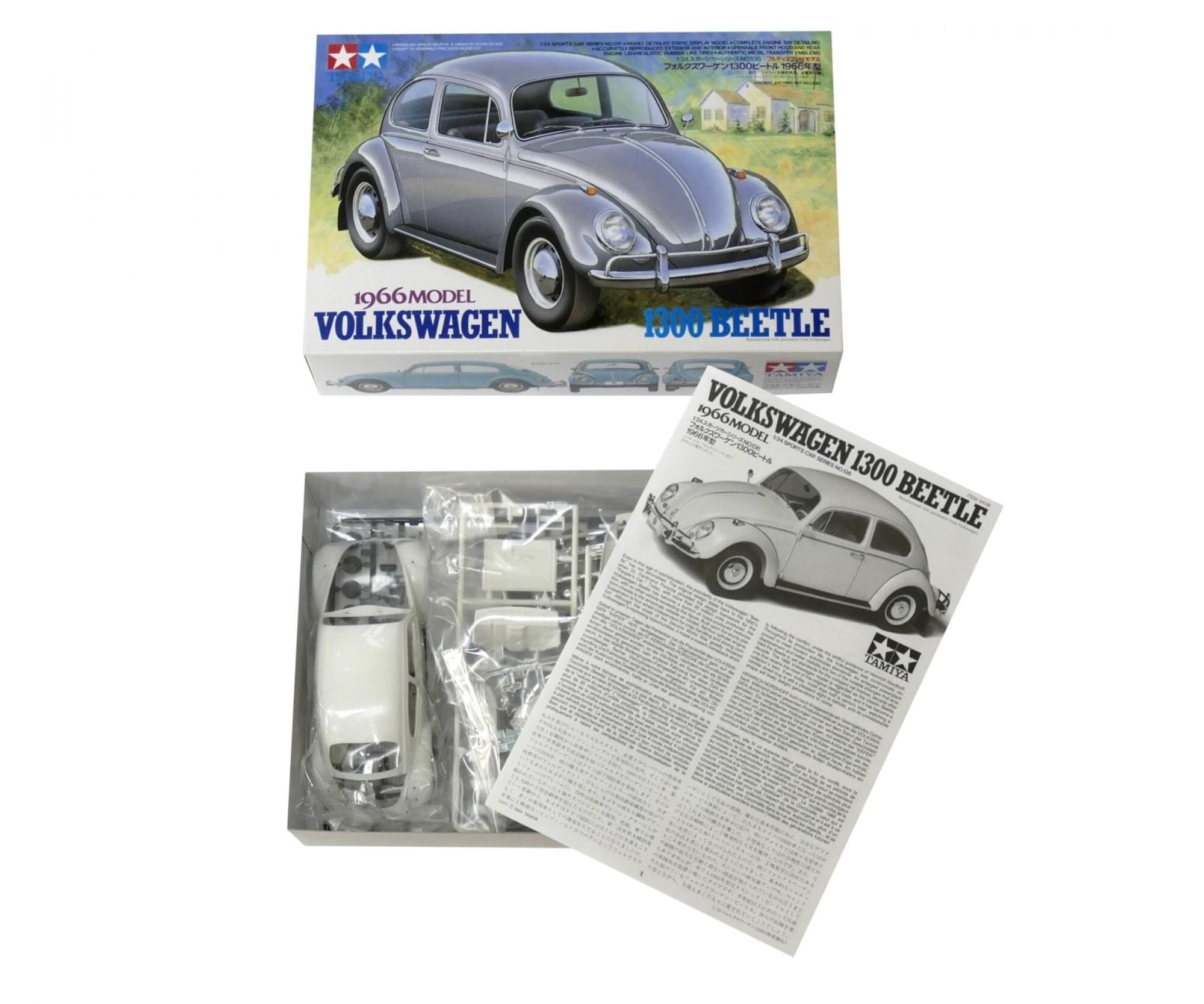 Tamiya 1_24 Volkswagen Kaefer 1300 Modellbausatz von 1966 mit detailliertem Innenraum
