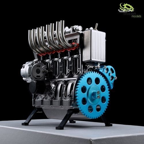 Thicon Motor 4-Zylinder Metall Bausatz Motorblock in grau - RC-Zubehoer