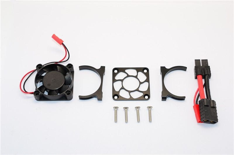 GPM Alu Motor Kühlkörper mit Ventilator schwarz für Traxxas Slash 4x4 LCG, Traxxas4 Defender, 4-Tec