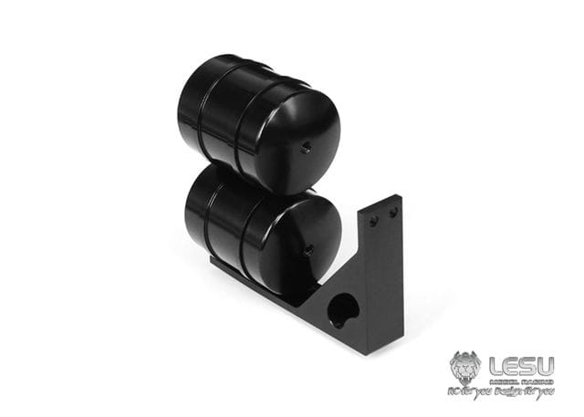 Lesu 1_14 Druckluftkessel doppelt vertikal Alu schwarz - RC-Zubehoer