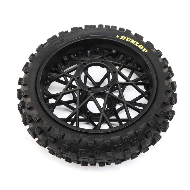 Losi Dunlop MX53 Rear Motorrad Reifen Mounted Black: Promoto-MX