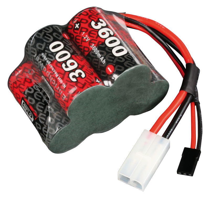 Robitronic NiMH 6V 3600mAh_ 3_2 Sub-C Zellen_ 1_5 Empfaenger Akku - RC-Zubehoer