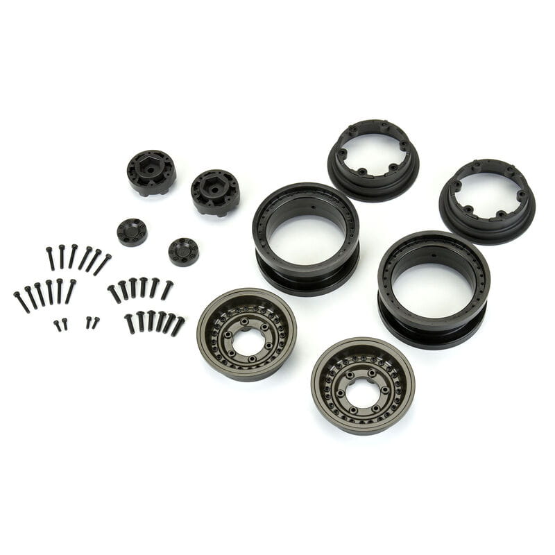 Proline 1_6 Black Rhino Armory Alum 2.9 Dual Offset SCX6 Wheels _2_ Gunmetal - RC-Zubehoer